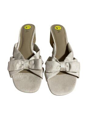 MIA Damara Bow Sandal Womens Size 9.5 M Espadrille Wedge Boho Coquette Cottage